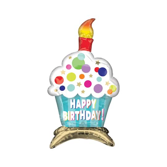 21" Birthday Cupcake Foil Balloon
